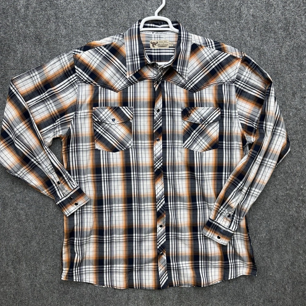Cowboy Hardware pearl snap button‎ shirt long sleeve men's size XL western